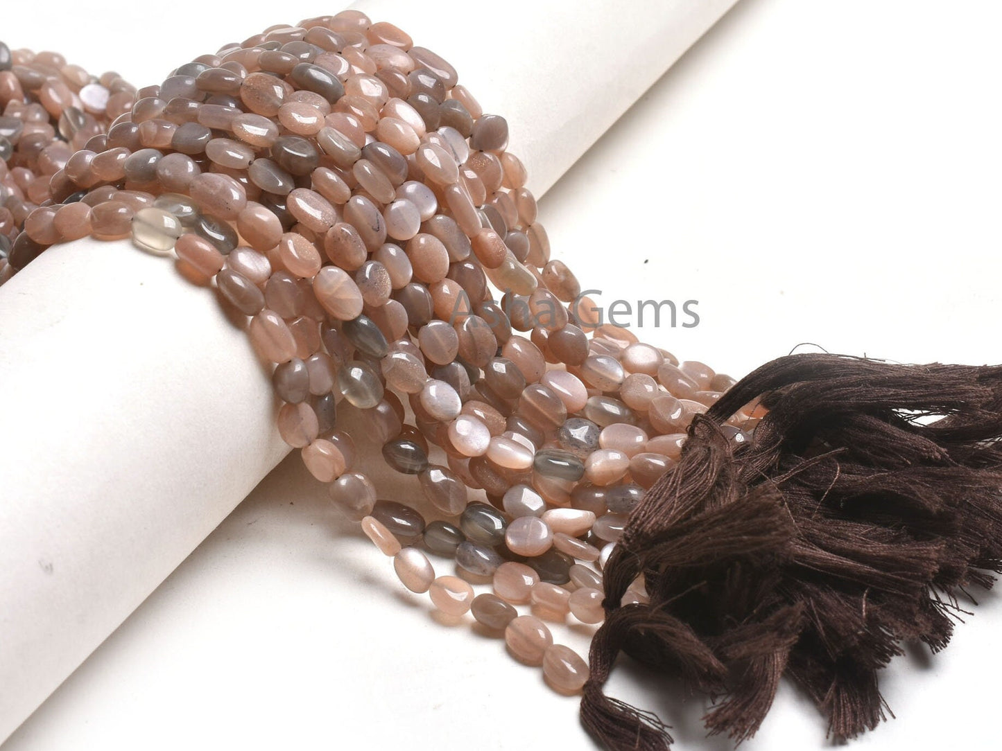 Fine Chocolate Moonstone Smooth Handmade Oval Gemstone Beads, Natural Shaded Chocolate Moonstone Straight Drill Oval Bead Jewelry Handicraft