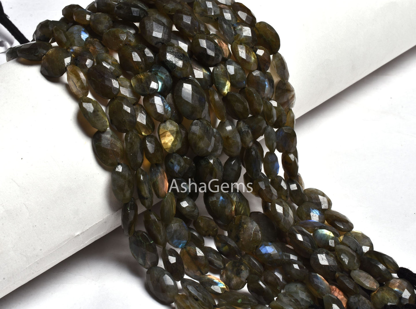 Natural Multi Fire Labradorite Faceted Oval Beads,10" Strand Labradorite beads, Black Rainbow Oval Briolette Gemstone beads For Jewelry SALE