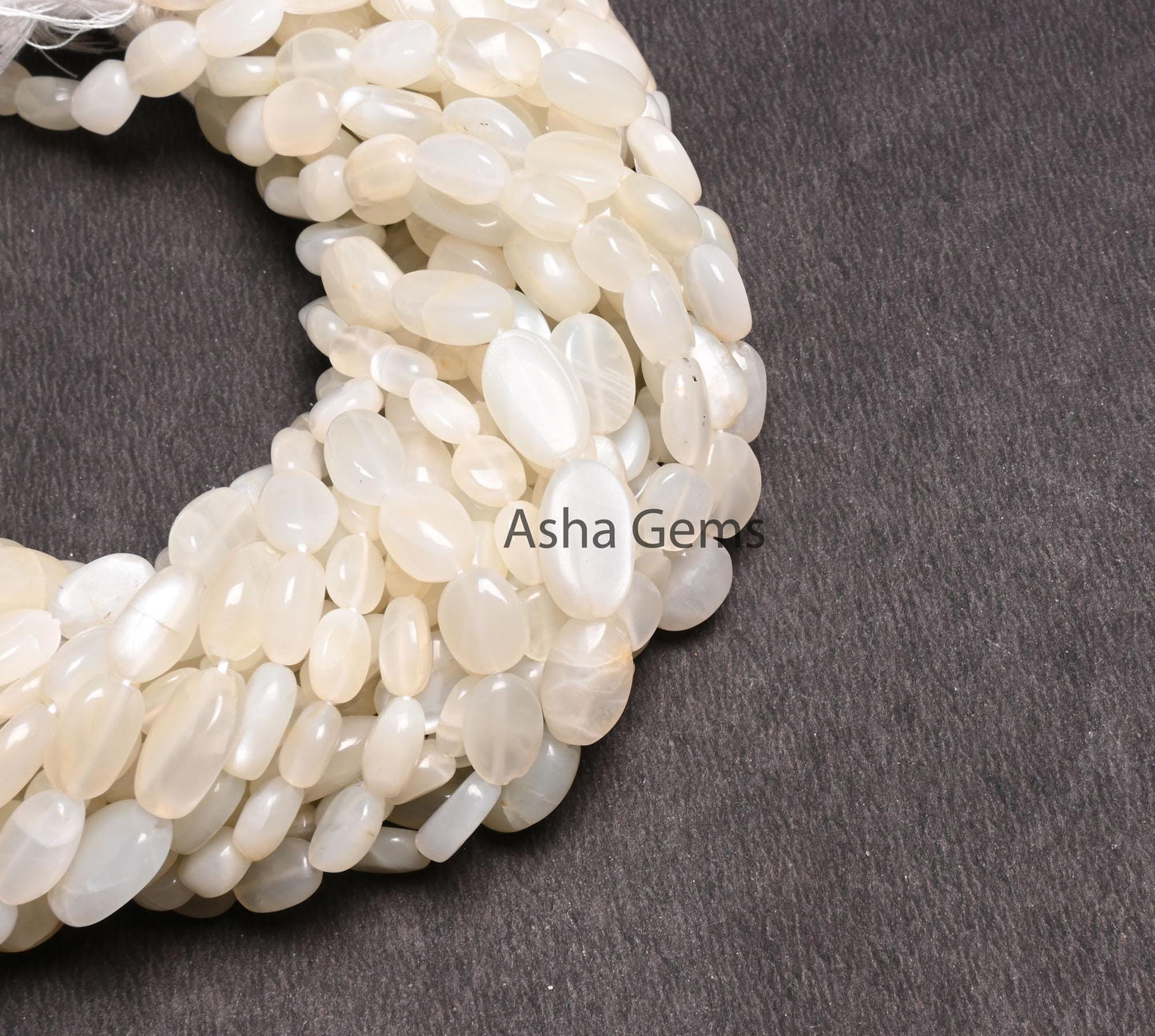 Natural White Moonstone Smooth Oval Shape handmade beads,12.5" Fine Moonstone Plain Oval Straight Drill Moonstone Beads Jewelry Making Craft
