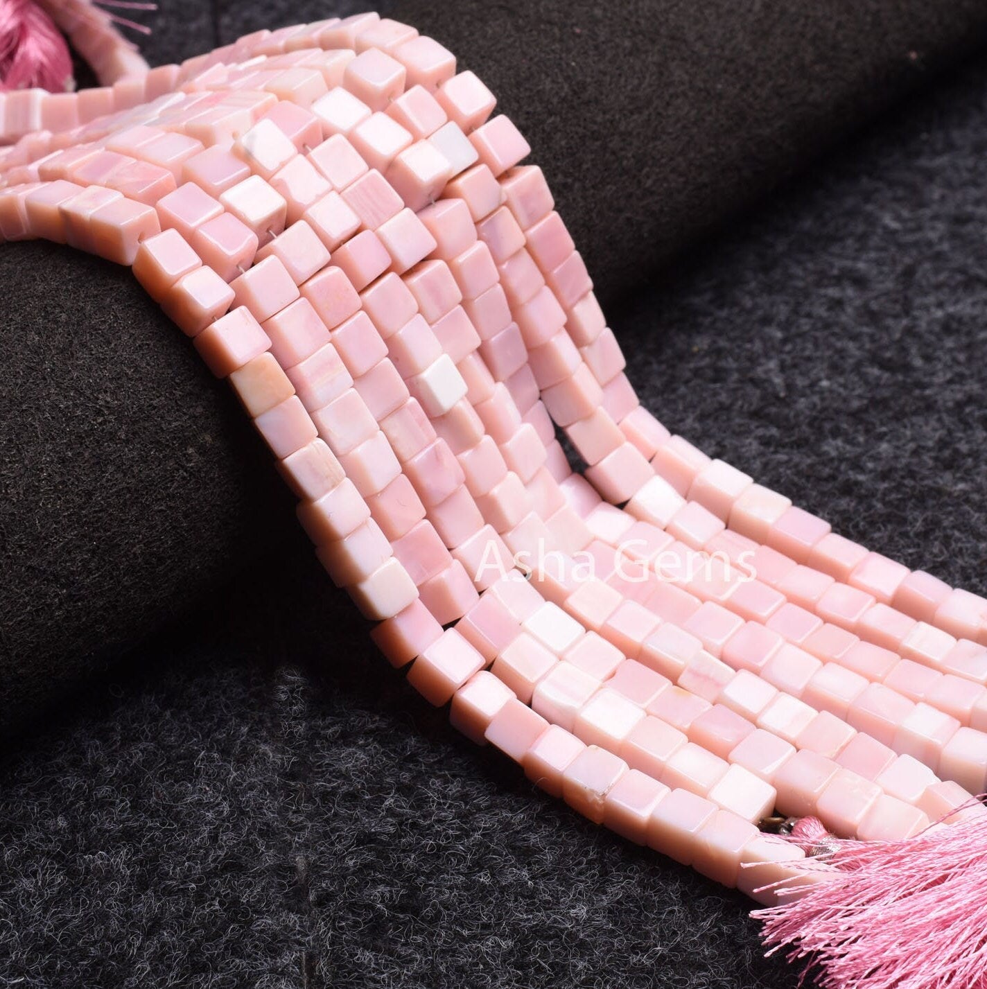 6 mm Pink Opal smooth 3D Cube Box Beads,9 Inch Strand Shaded Pink Opal Plain Handmade Box Gemstone Beads, Opal Beads For Jewelry Making SALE