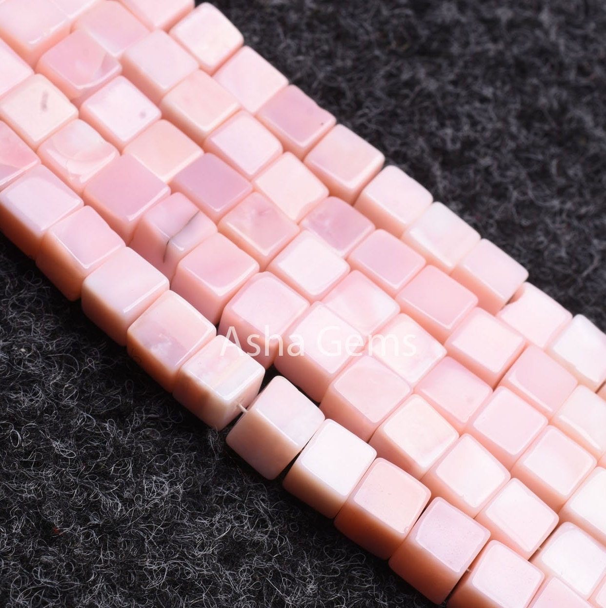 6 mm Pink Opal smooth 3D Cube Box Beads,9 Inch Strand Shaded Pink Opal Plain Handmade Box Gemstone Beads, Opal Beads For Jewelry Making SALE