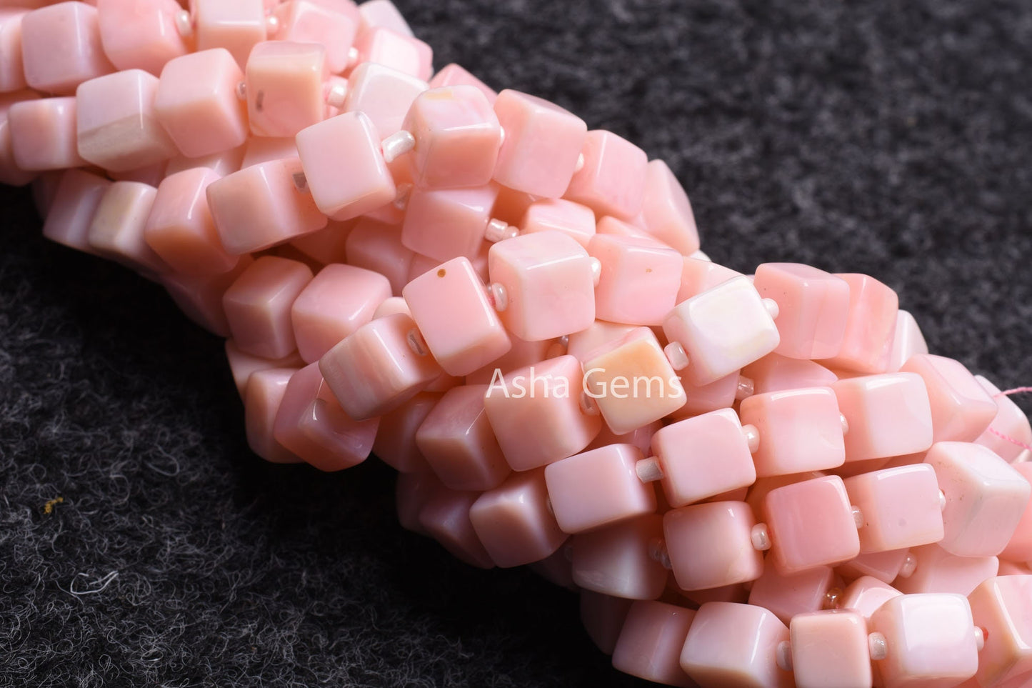 Beautiful Pink Opal Smooth Cube Gemstone Beads,7-8 mm Shaded Pink Opal 3D Cube Box Beads Handmade,9 inch Pink Opal Beads Jewelry Making SALE