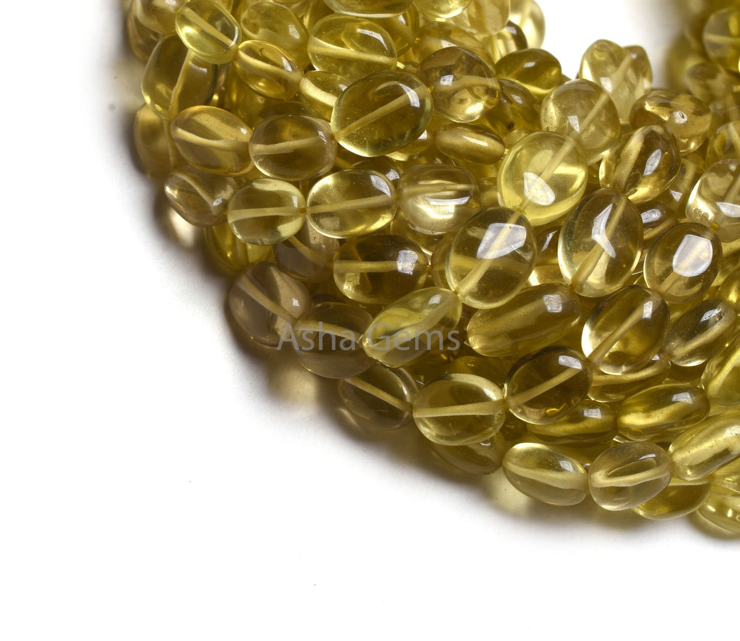 Natural Lemon Quartz Smooth Oval Handmade Gemstone Beads,15"Strand Yellow Lemon Plain Oval Straight Drill Lemon Bead Jewelry Handicraft SALE