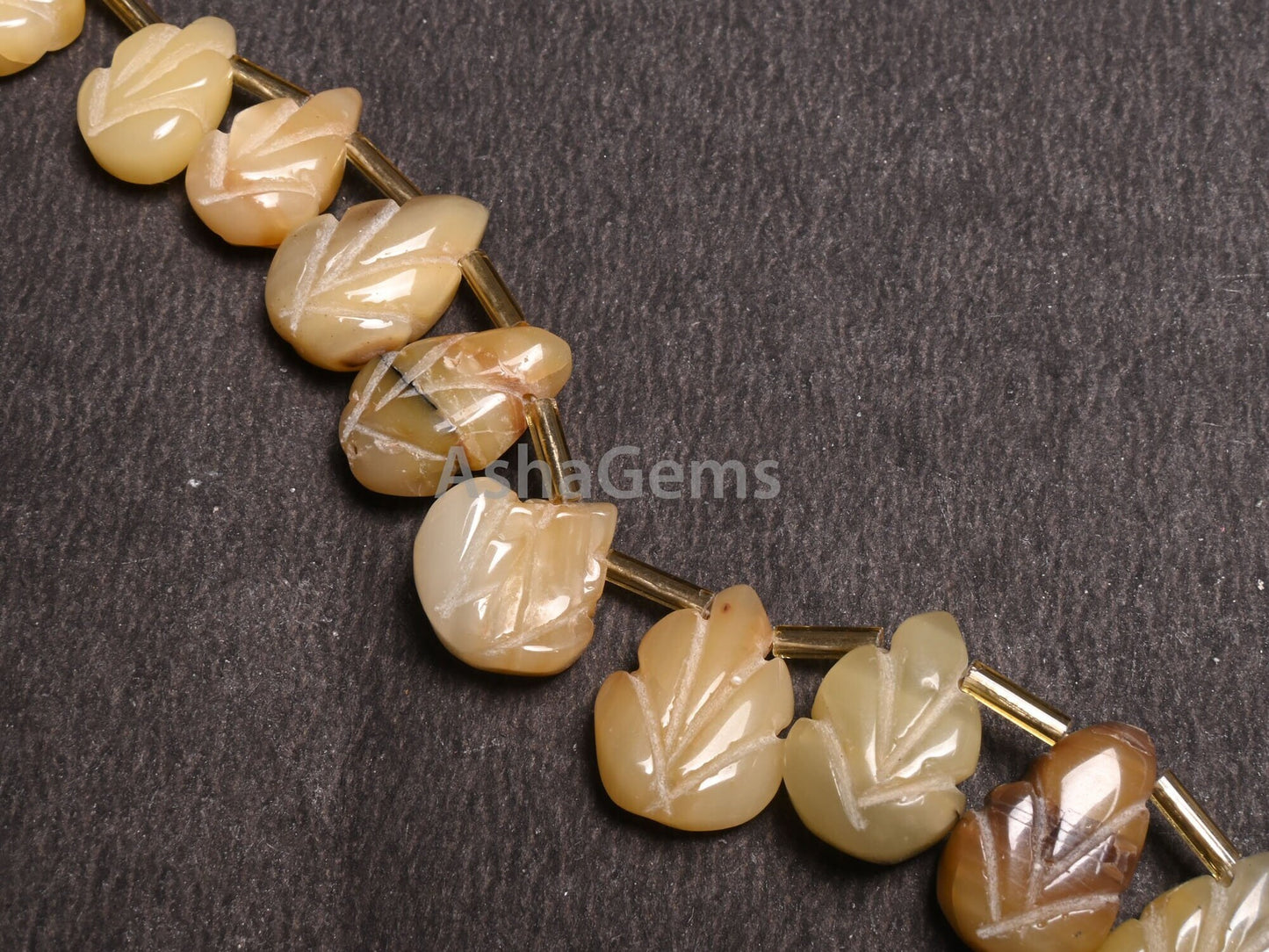 Natural Bio Opal Carving Pears Handmade beads,8" Shaded Yellow Opal carved Pears Uneven shape Carve Gemstone Opal beads Jewelry making Craft