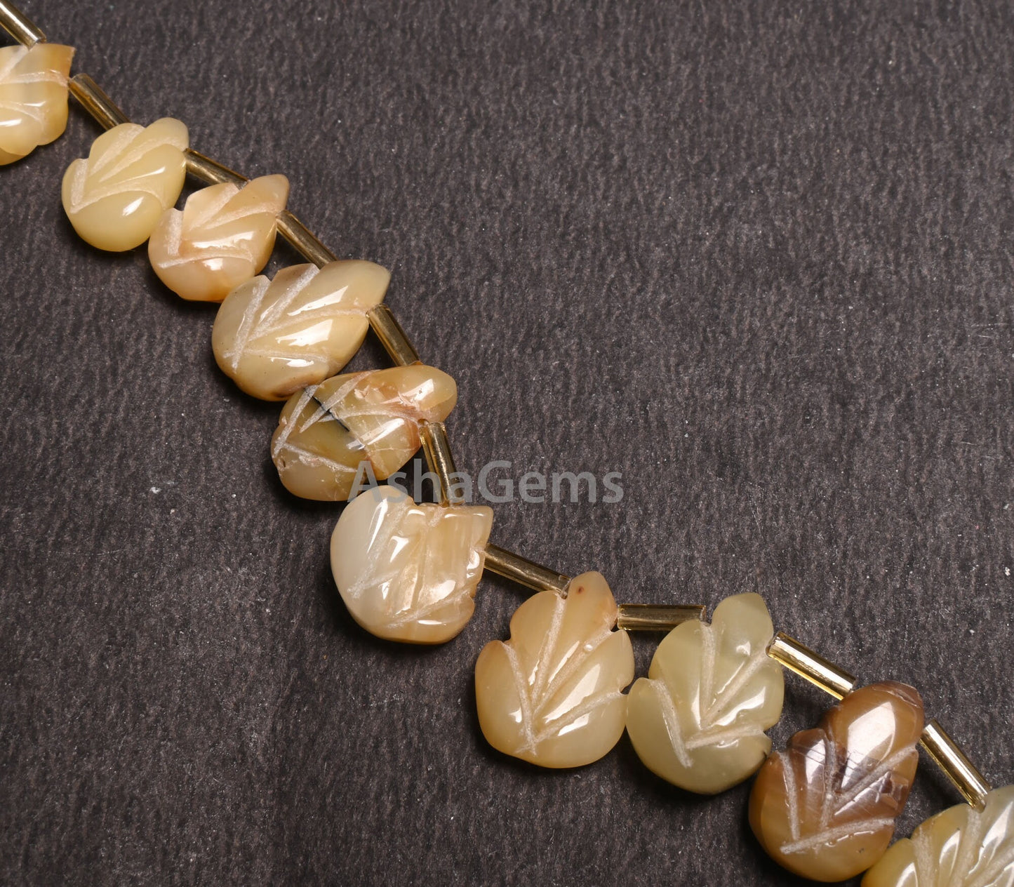 Natural Bio Opal Carving Pears Handmade beads,8" Shaded Yellow Opal carved Pears Uneven shape Carve Gemstone Opal beads Jewelry making Craft
