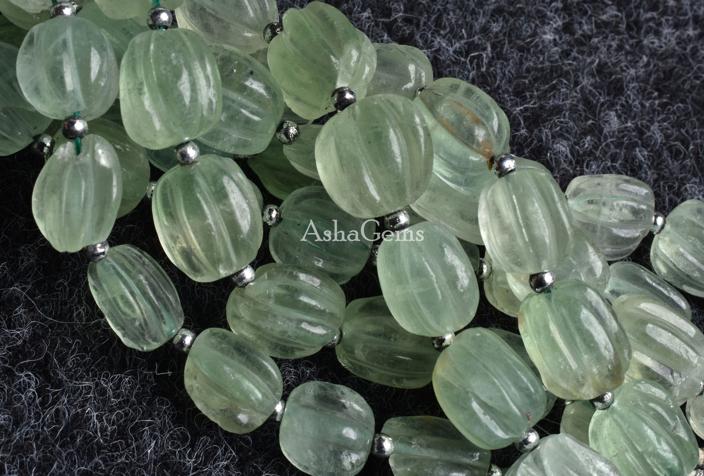 Natural Fluorite Carved Gemstone Beads,8" Strand Green Fluorite Fancy Carving Nugget Beads, Fluorite Carve Bead Handmade Puff Oval Beads