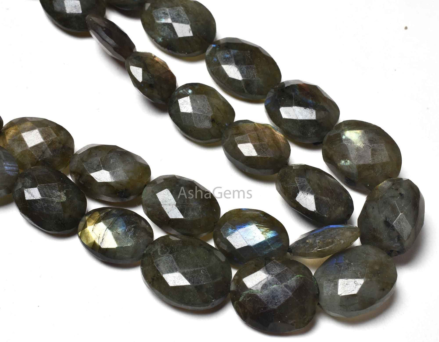 Natural Fire Labradorite Faceted Oval Shape Beads,10" Strand Black Rainbow Checker Cut Oval Briolette Beads, Labradorite Beads Jewelry Crfat