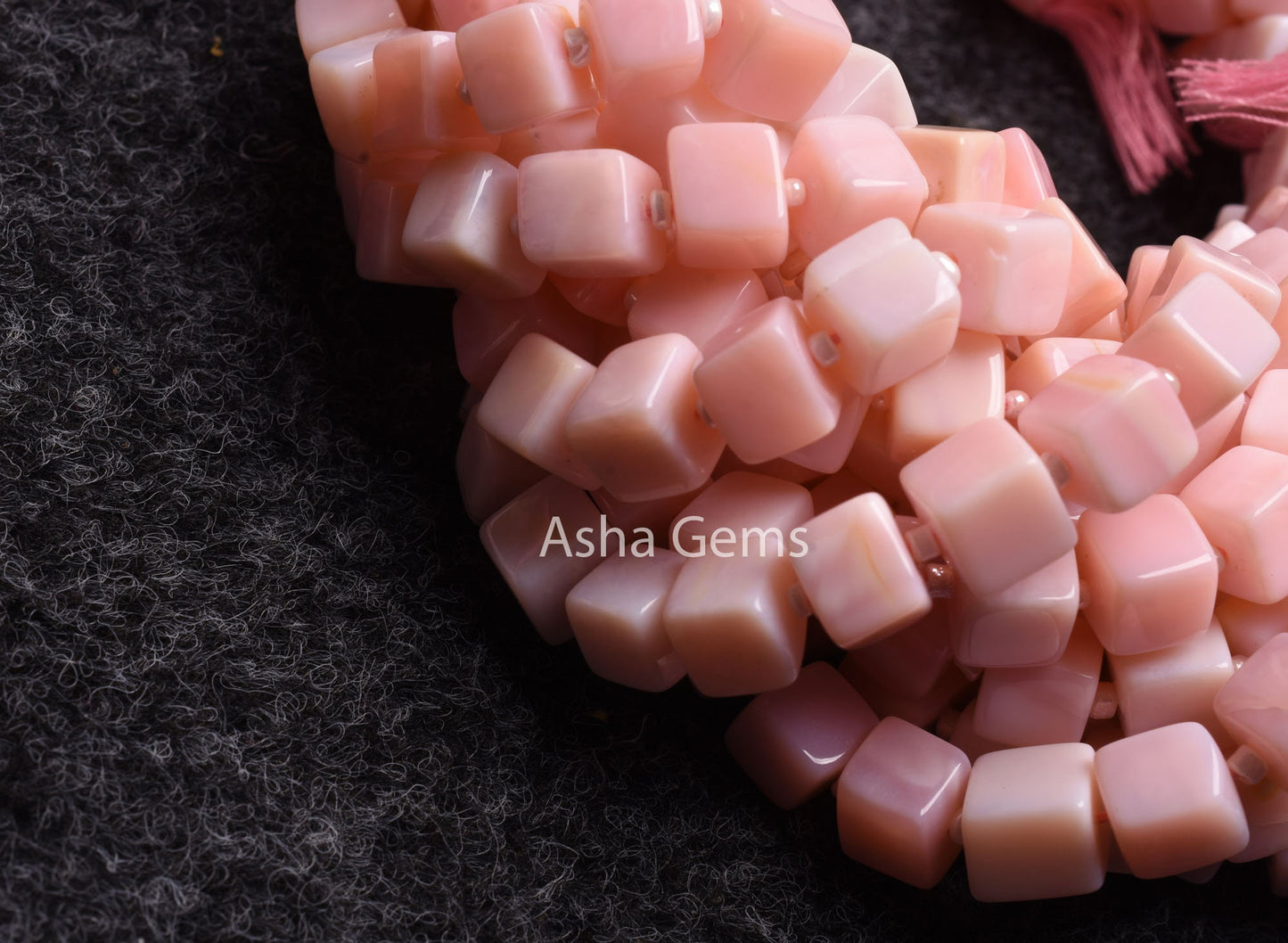 Beautiful Pink Opal Smooth Cube Gemstone Beads,7-8 mm Shaded Pink Opal 3D Cube Box Beads Handmade,9 inch Pink Opal Beads Jewelry Making SALE