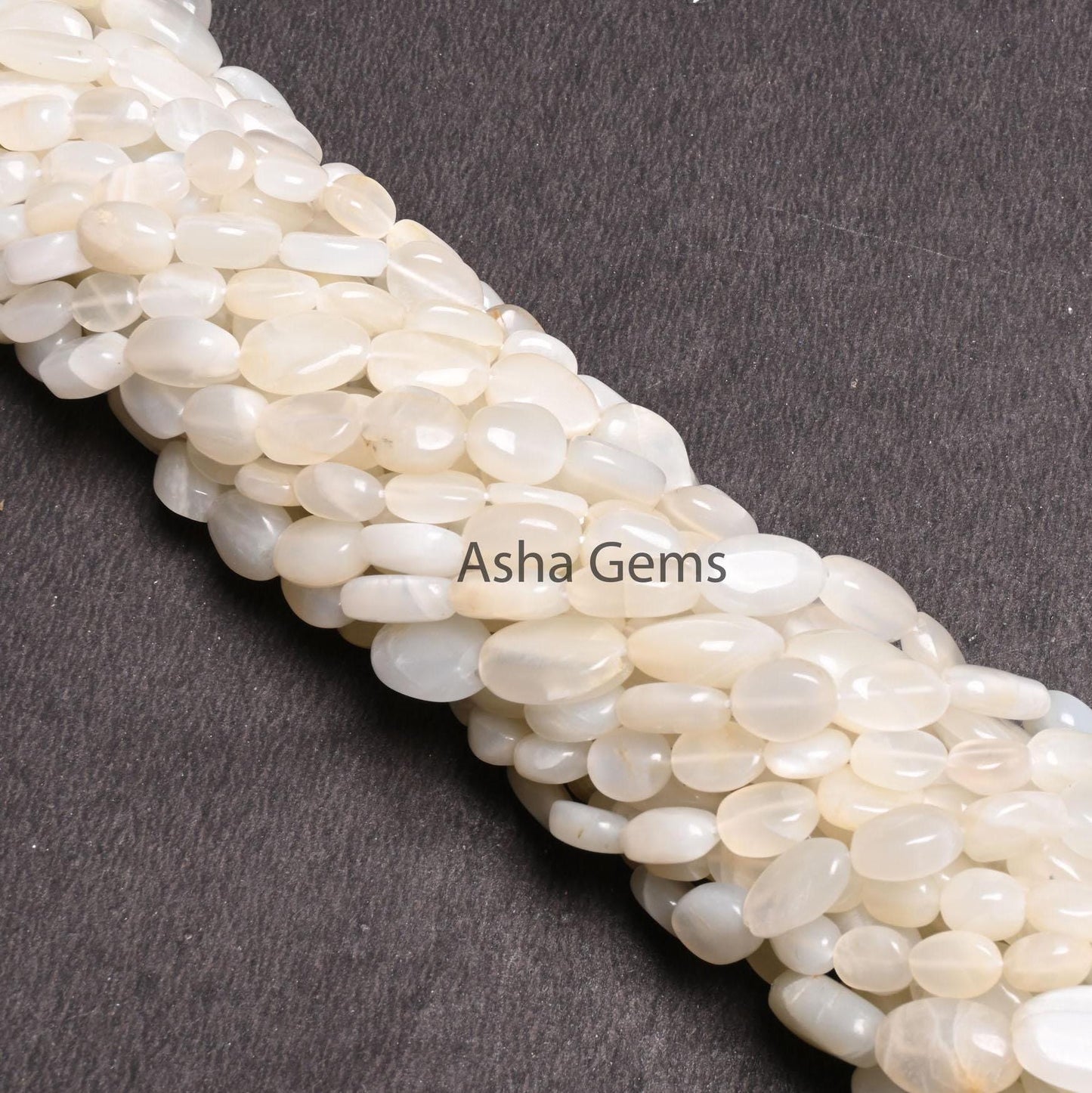 Natural White Moonstone Smooth Oval Shape handmade beads,12.5" Fine Moonstone Plain Oval Straight Drill Moonstone Beads Jewelry Making Craft