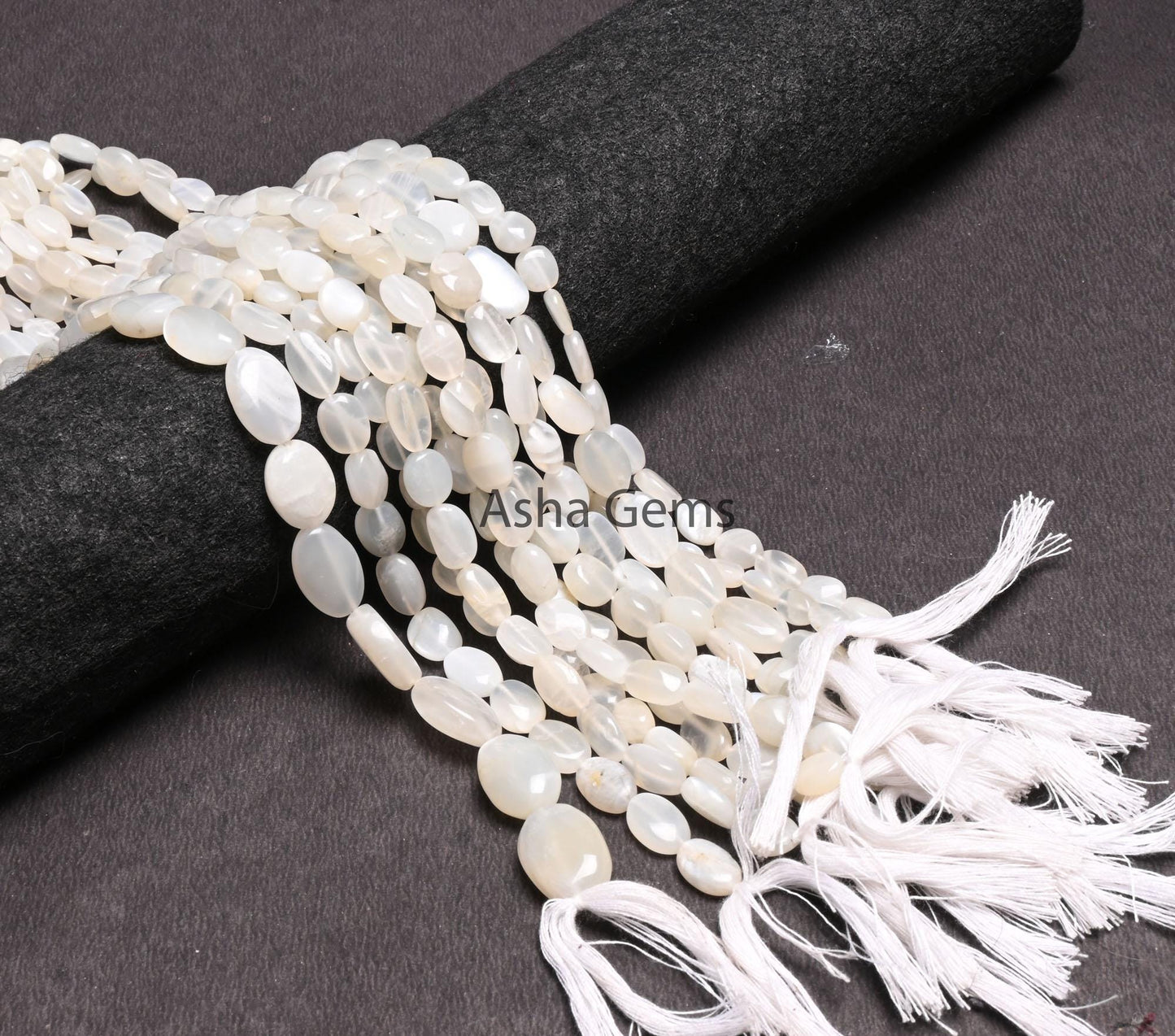 Natural White Moonstone Smooth Oval Shape handmade beads,12.5" Fine Moonstone Plain Oval Straight Drill Moonstone Beads Jewelry Making Craft