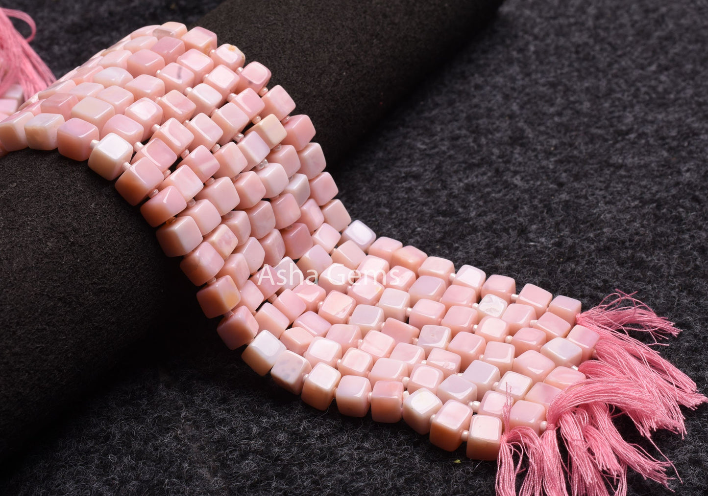 Beautiful Pink Opal Smooth Cube Gemstone Beads,7-8 mm Shaded Pink Opal 3D Cube Box Beads Handmade,9 inch Pink Opal Beads Jewelry Making SALE