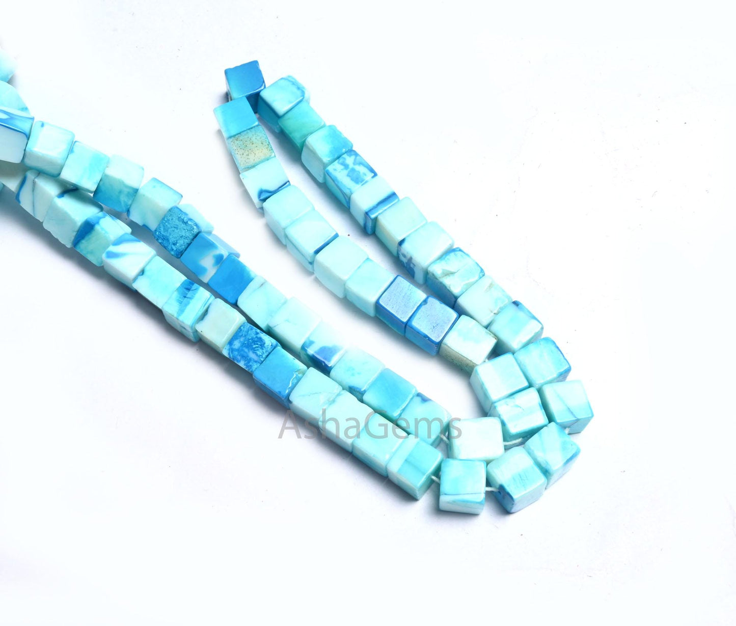 Beautiful Shaded Blue Opal Smooth Cube Box Shape Beads, Fine Quality Blue Opal Plain Handmade 3D Cube Gemstone Opal Beads Jewelry Craft SALE