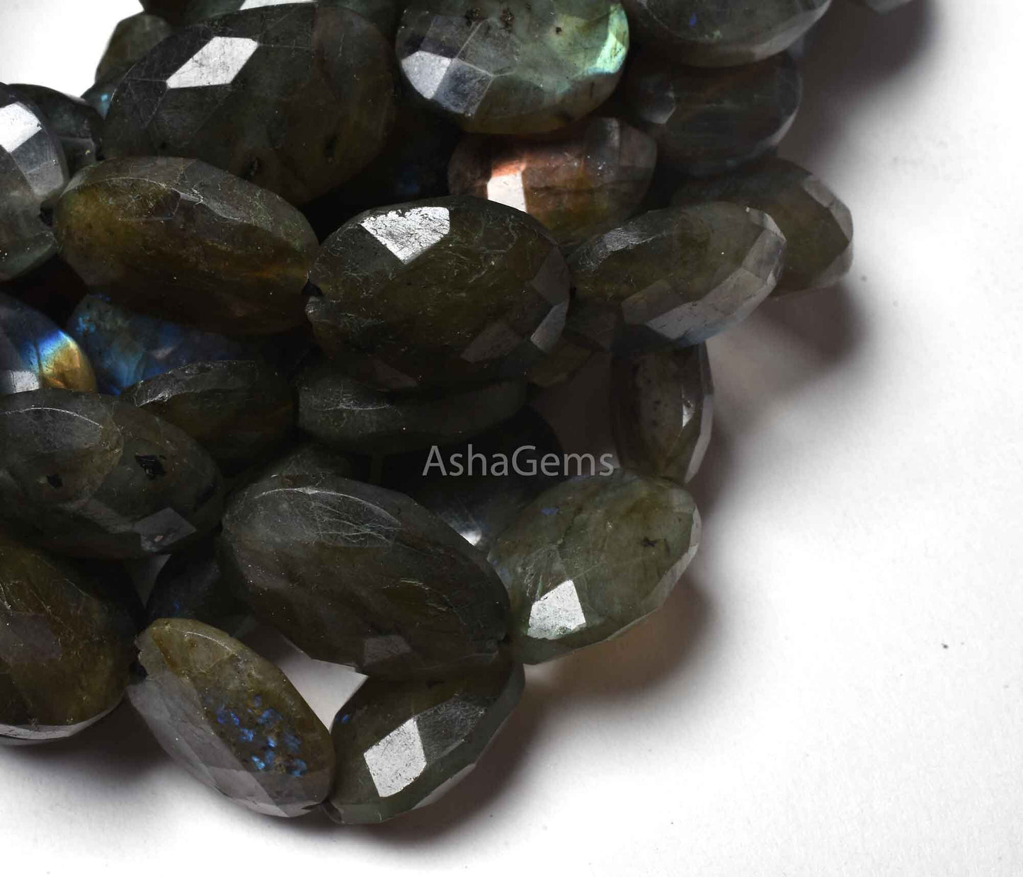 Natural Fire Labradorite Faceted Oval Shape Beads,10" Strand Black Rainbow Checker Cut Oval Briolette Beads, Labradorite Beads Jewelry Crfat