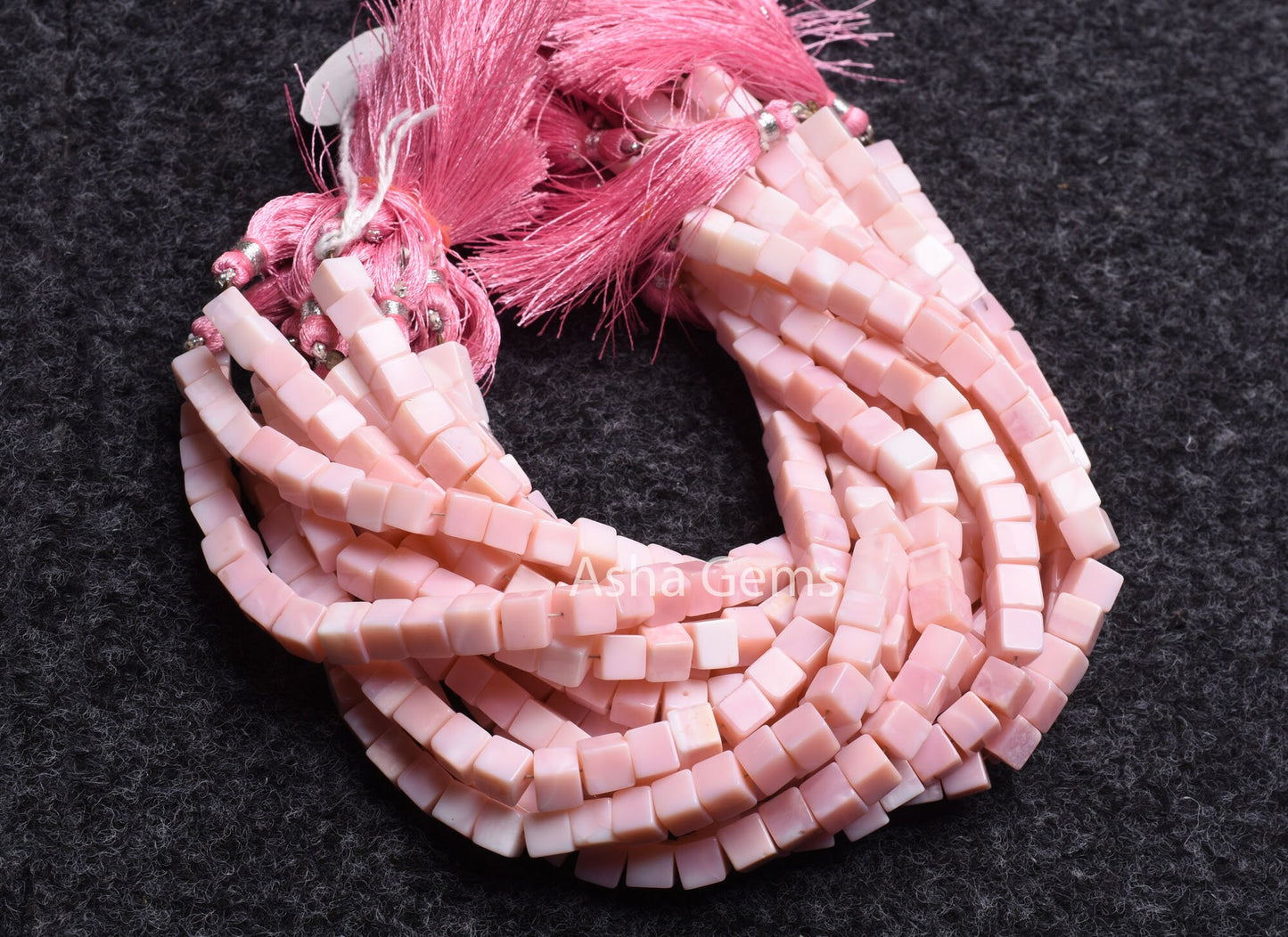6 mm Pink Opal smooth 3D Cube Box Beads,9 Inch Strand Shaded Pink Opal Plain Handmade Box Gemstone Beads, Opal Beads For Jewelry Making SALE