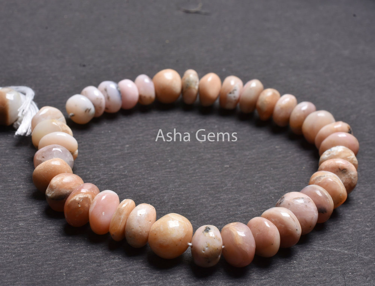 10-11.5 mm Pink Opal Smooth Rondelle Gemstone Loose Beads, Natural Shaded Pink Opal Plain Handmade Beads,10" Opal Beads Jewrlry Making Sale