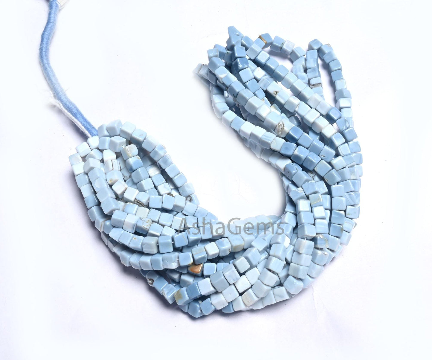5 mm Blue Oregon Opal Smooth Box Shape Beads,8/16" Shaded Blue Opal Beads, Opal Plain 3D Cube Box Handmade Gemstone Beads Jewelry Craft Sale