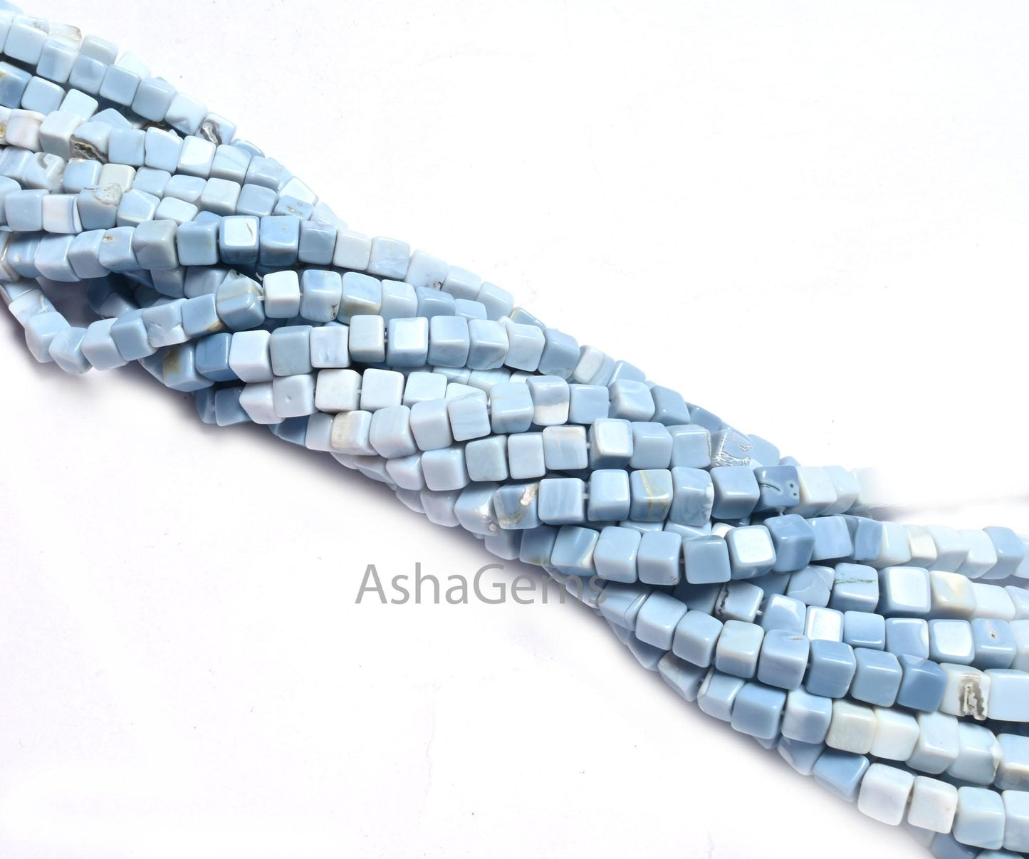 5 mm Blue Oregon Opal Smooth Box Shape Beads,8/16" Shaded Blue Opal Beads, Opal Plain 3D Cube Box Handmade Gemstone Beads Jewelry Craft Sale