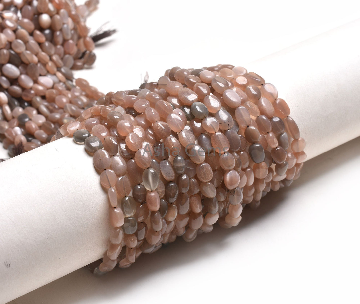 Fine Chocolate Moonstone Smooth Handmade Oval Gemstone Beads, Natural Shaded Chocolate Moonstone Straight Drill Oval Bead Jewelry Handicraft