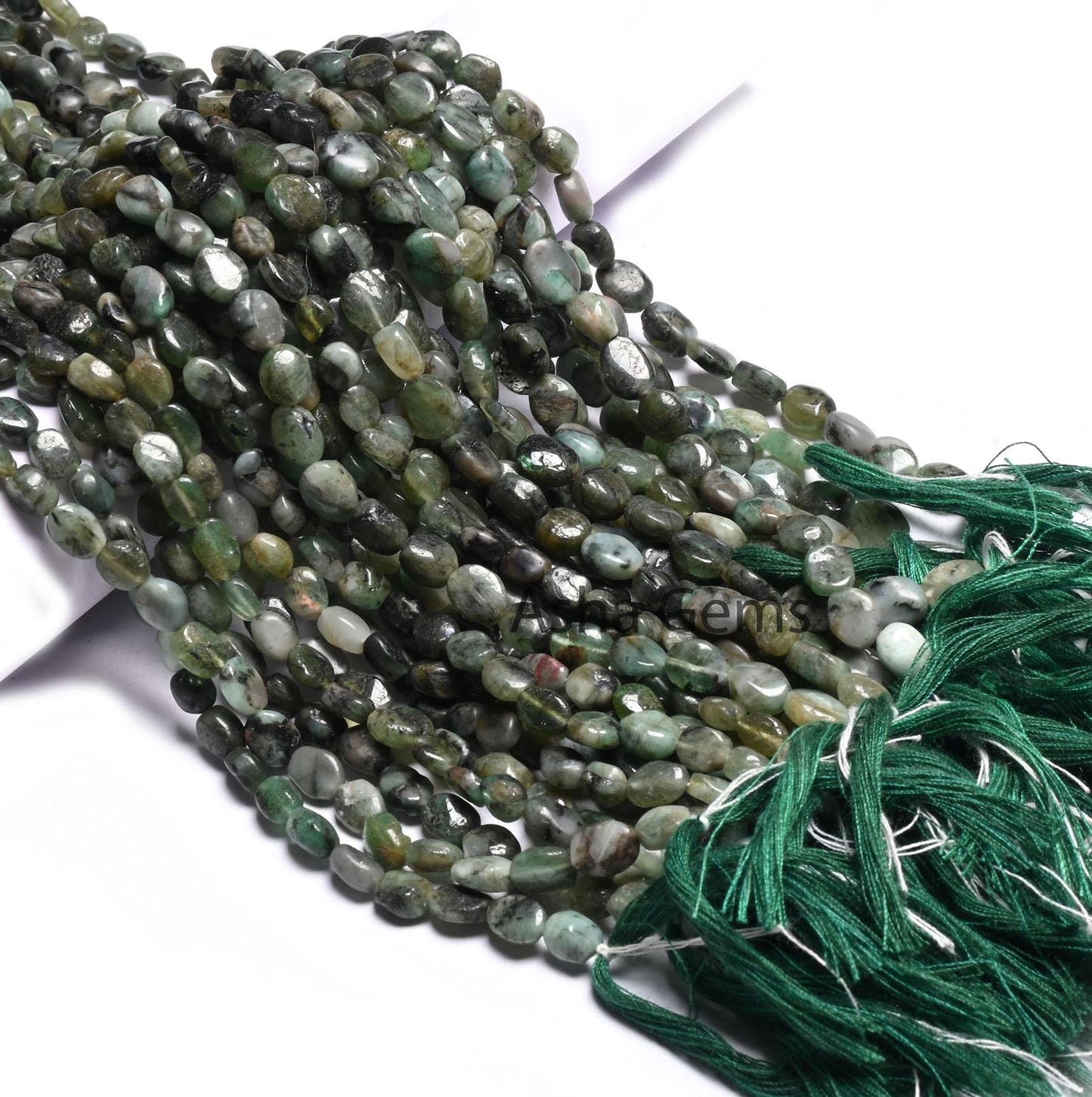 13" Natural Emerald Smooth Oval Uneven shape Handmade Beads, Shaded Green- Black Sakota Emerald Plain Oval Gemstone Beads Jewelry Craft SALE
