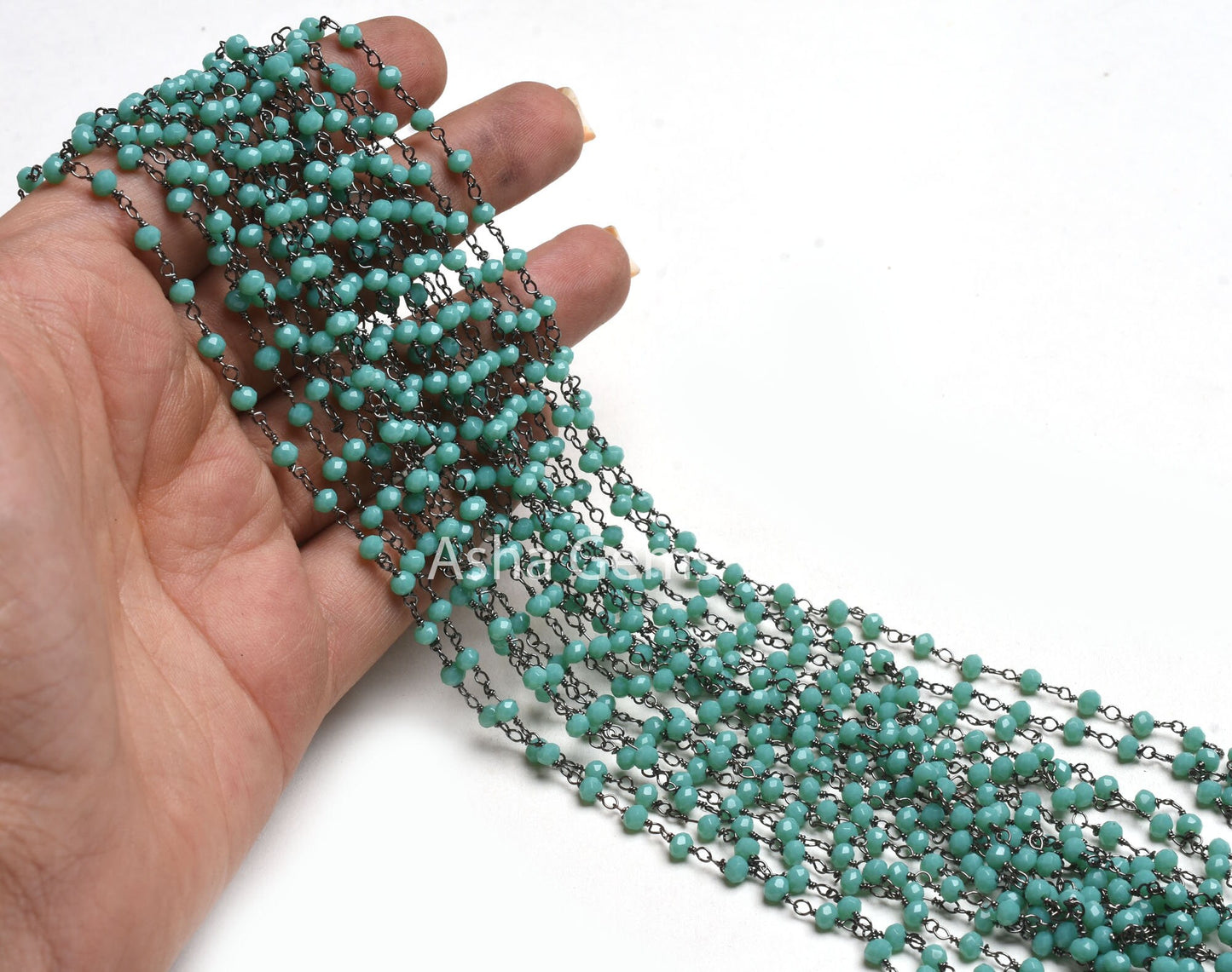 1,3,5,10,50 Feet Green Hydro Faceted Rondelle Beaded Rosary Chain, Black Plated Wire Jewelry Making Chain 3-3.5mm Gunmetal Chain Rosary SALE