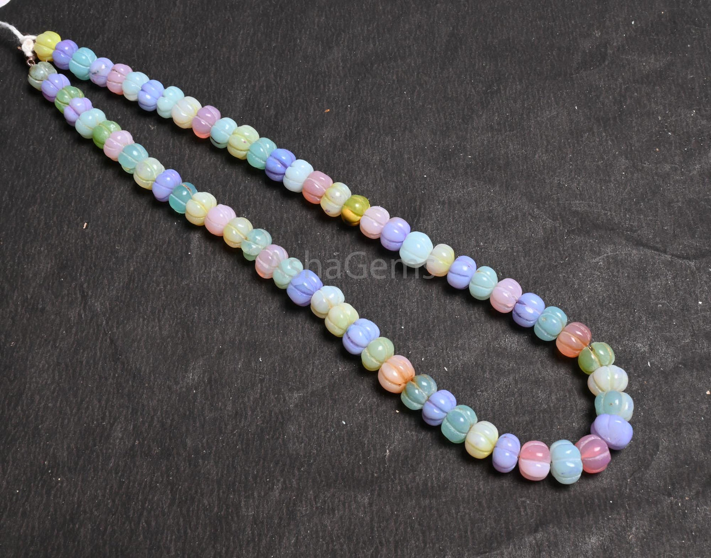 16" Beautiful Multi Color Opal Carved Pumpkin Gemstone Beads Necklace,8.5-9.5 mm Fine Disco Opal carving watermelon Handmade opal Beads SALE