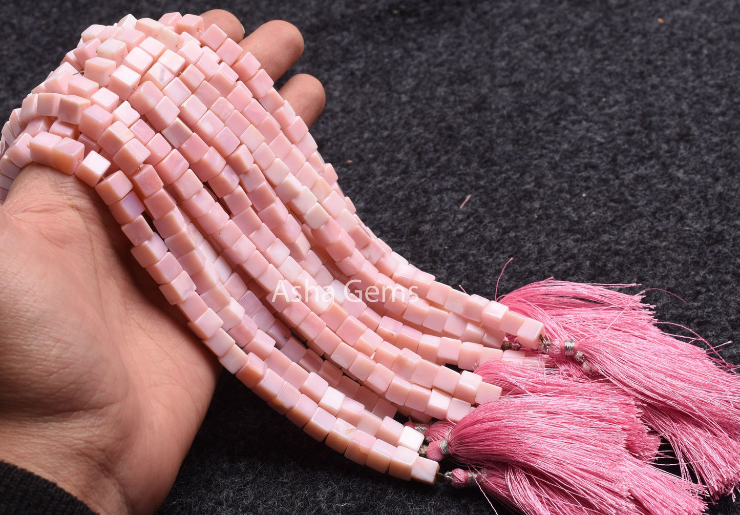 6 mm Pink Opal smooth 3D Cube Box Beads,9 Inch Strand Shaded Pink Opal Plain Handmade Box Gemstone Beads, Opal Beads For Jewelry Making SALE