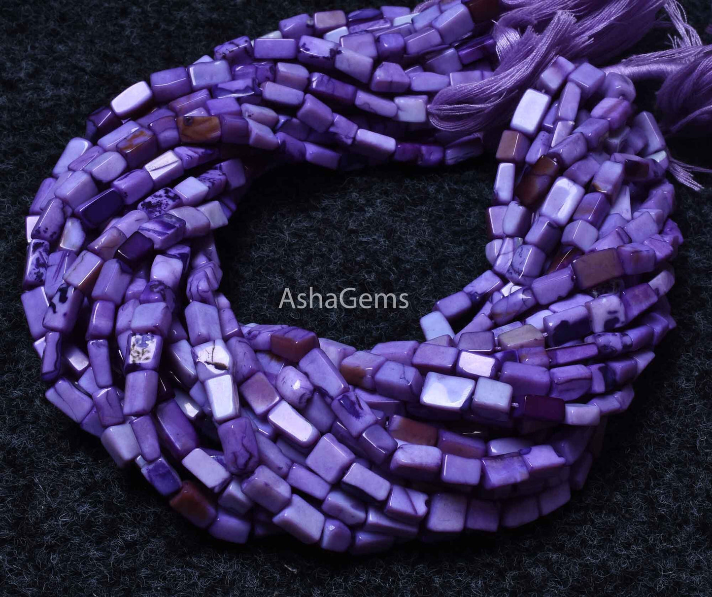 Beautiful purple opal smooth Rectangle shape beads,13" Strand Charoite color Opal Plain Handmade rectangle Beads Opal Beads For Jewelry SALE