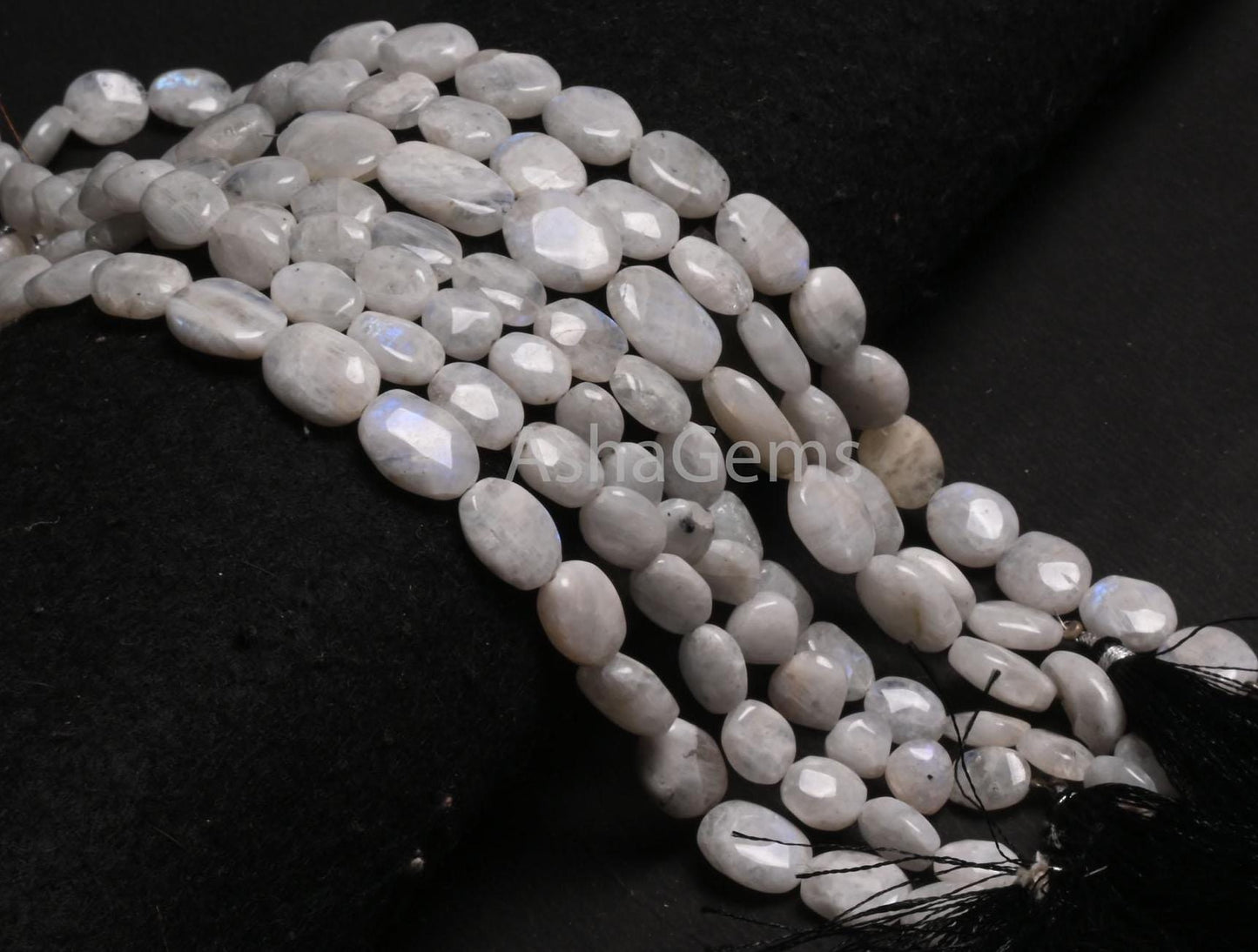 Natural Rainbow Moonstone Handmade Uneven Oval Shape Plain Beads,9" Flashy White Rainbow Oval smooth Gemstone Loose Beads Jewelry Craft SALE