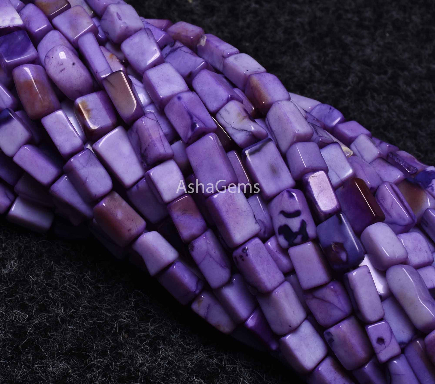 Beautiful purple opal smooth Rectangle shape beads,13" Strand Charoite color Opal Plain Handmade rectangle Beads Opal Beads For Jewelry SALE