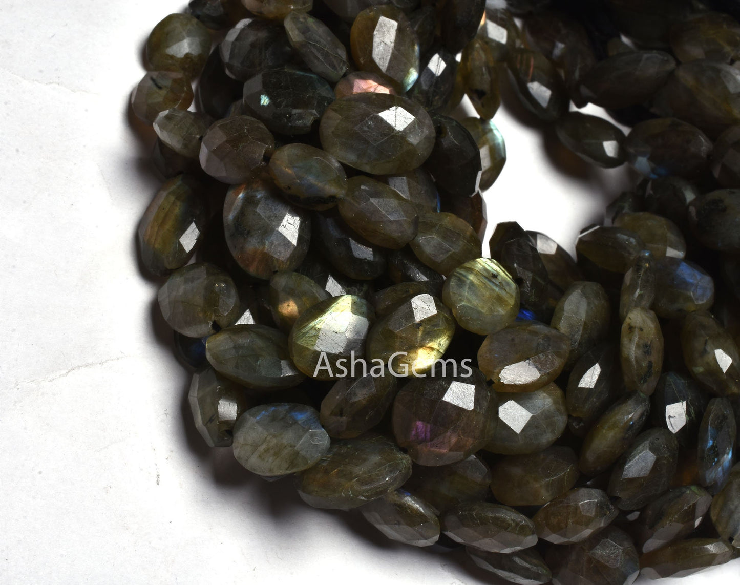 Natural Multi Fire Labradorite Faceted Oval Beads,10" Strand Labradorite beads, Black Rainbow Oval Briolette Gemstone beads For Jewelry SALE