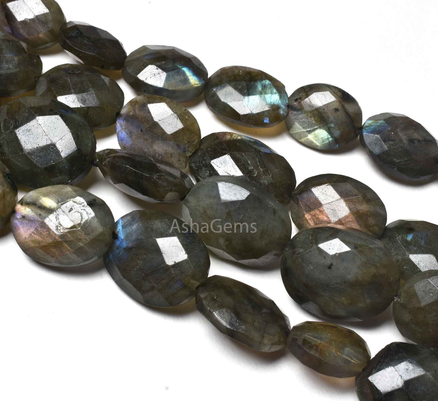 Natural Fire Labradorite Faceted Oval Shape Beads,10" Strand Black Rainbow Checker Cut Oval Briolette Beads, Labradorite Beads Jewelry Crfat