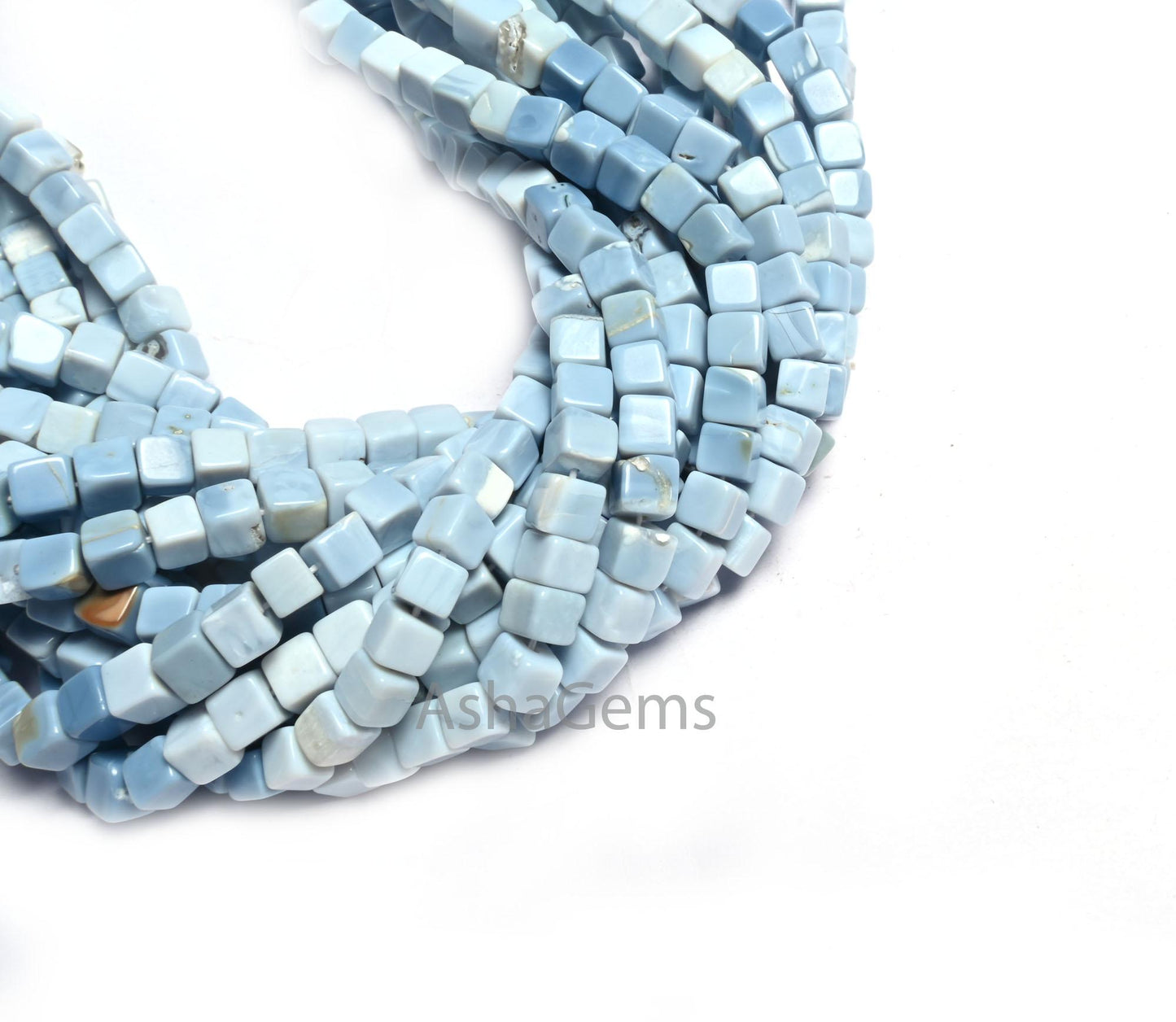 5 mm Blue Oregon Opal Smooth Box Shape Beads,8/16" Shaded Blue Opal Beads, Opal Plain 3D Cube Box Handmade Gemstone Beads Jewelry Craft Sale