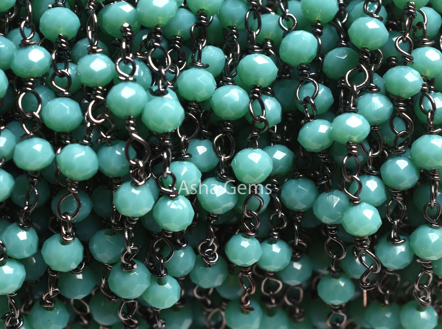 1,3,5,10,50 Feet Green Hydro Faceted Rondelle Beaded Rosary Chain, Black Plated Wire Jewelry Making Chain 3-3.5mm Gunmetal Chain Rosary SALE