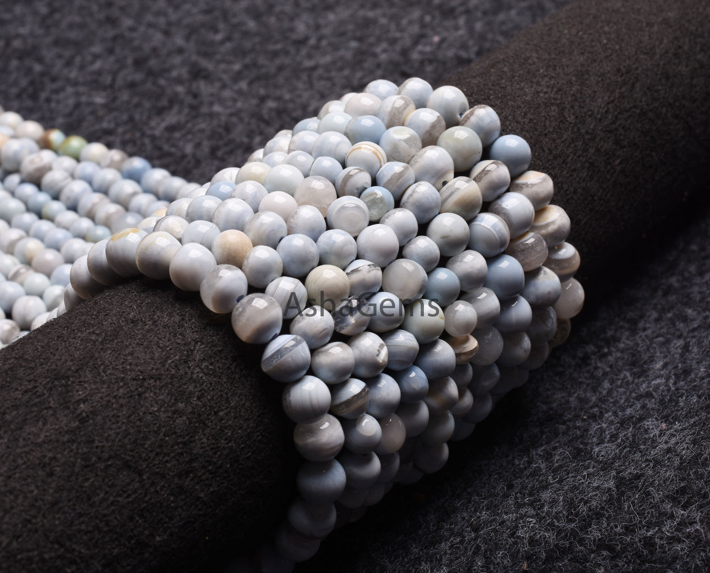 Beautiful Light Blue Boulder Opal Smooth Round Shape Beads,13" Strand Blue Opal Beads, Boulder Opal Plain Round Ball Bead Opal Gemstone Bead
