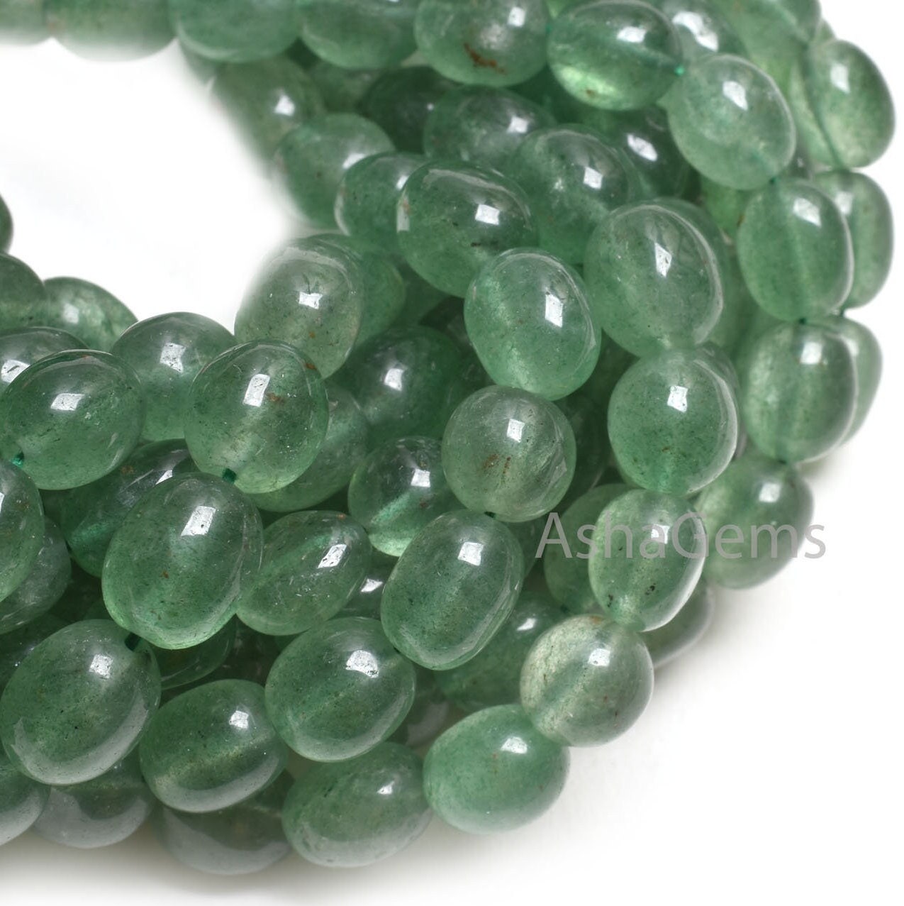 Natural Green Strawberry Handmade Oval Shape Beads, Fine Strawberry Quartz Smooth Puff Oval Uneven Nugget Gemstone Bead Jewelry making Craft