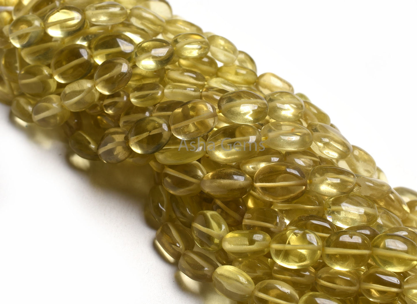 Natural Lemon Quartz Smooth Oval Handmade Gemstone Beads,15"Strand Yellow Lemon Plain Oval Straight Drill Lemon Bead Jewelry Handicraft SALE