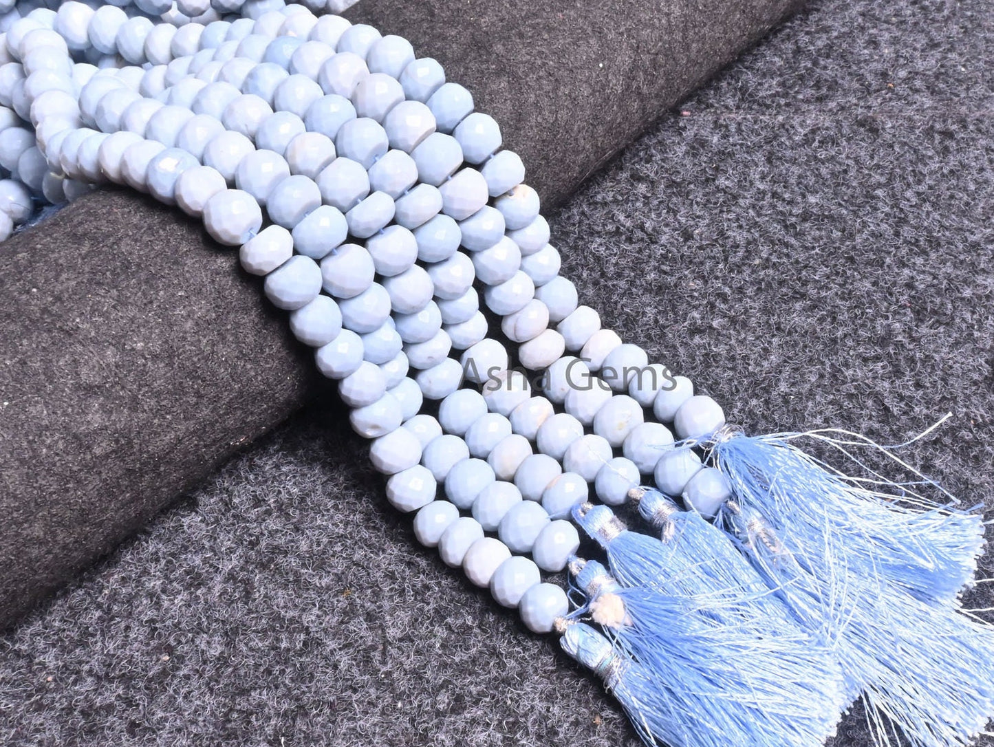 Fine Blue Oregon Opal Faceted Rondelle Gemstone Beads,8" Strand Light Blue Opal Indian Machine Cut Beads, Opal Beads Jewelry Handicraft SALE
