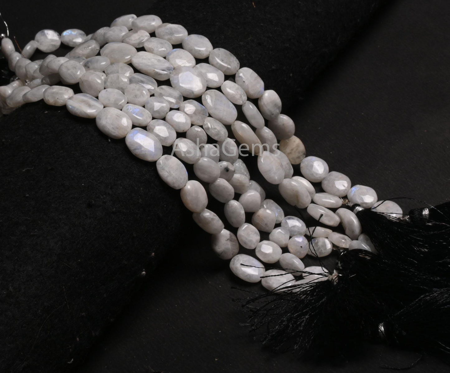 Natural Rainbow Moonstone Handmade Uneven Oval Shape Plain Beads,9" Flashy White Rainbow Oval smooth Gemstone Loose Beads Jewelry Craft SALE