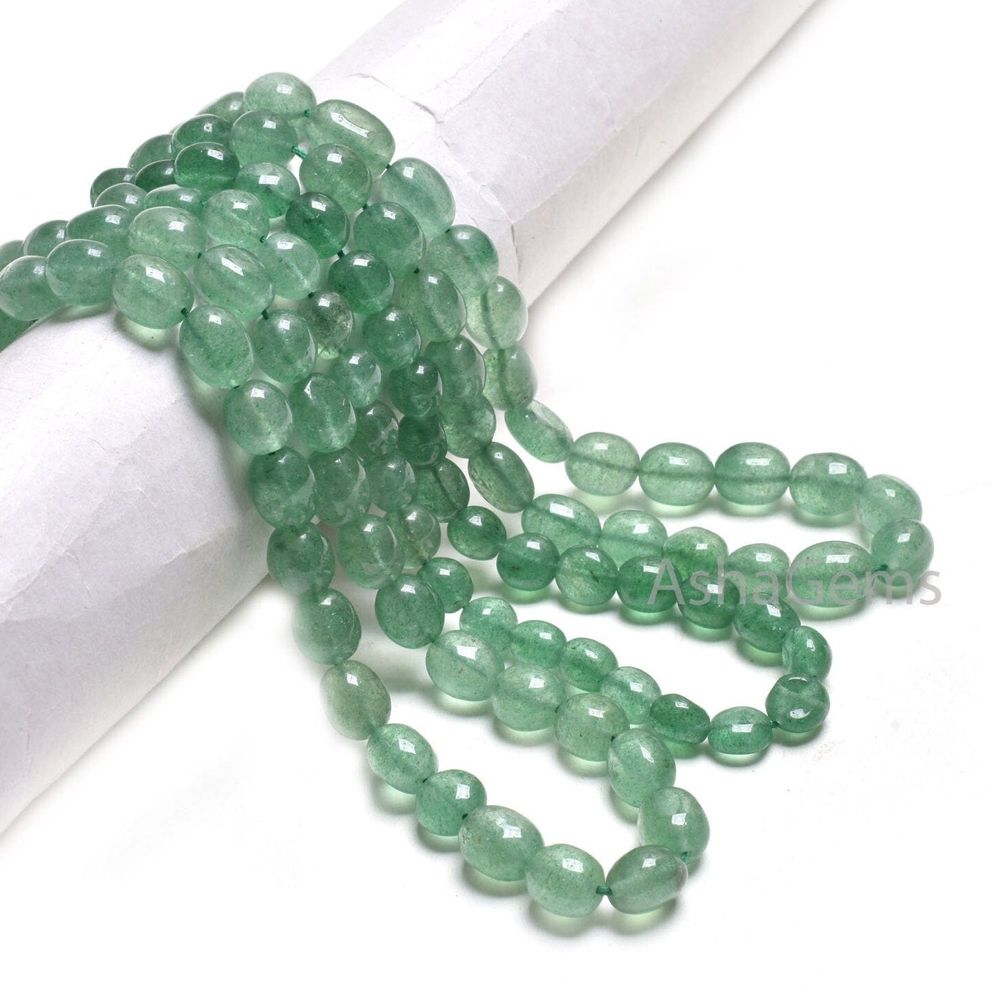 AAA Green Strawberry Quartz Smooth Handmade Oval Gemstone Beads,16" Strand Natural Strawberry Plain Uneven Puff Oval Bead Jewelry Craft SALE