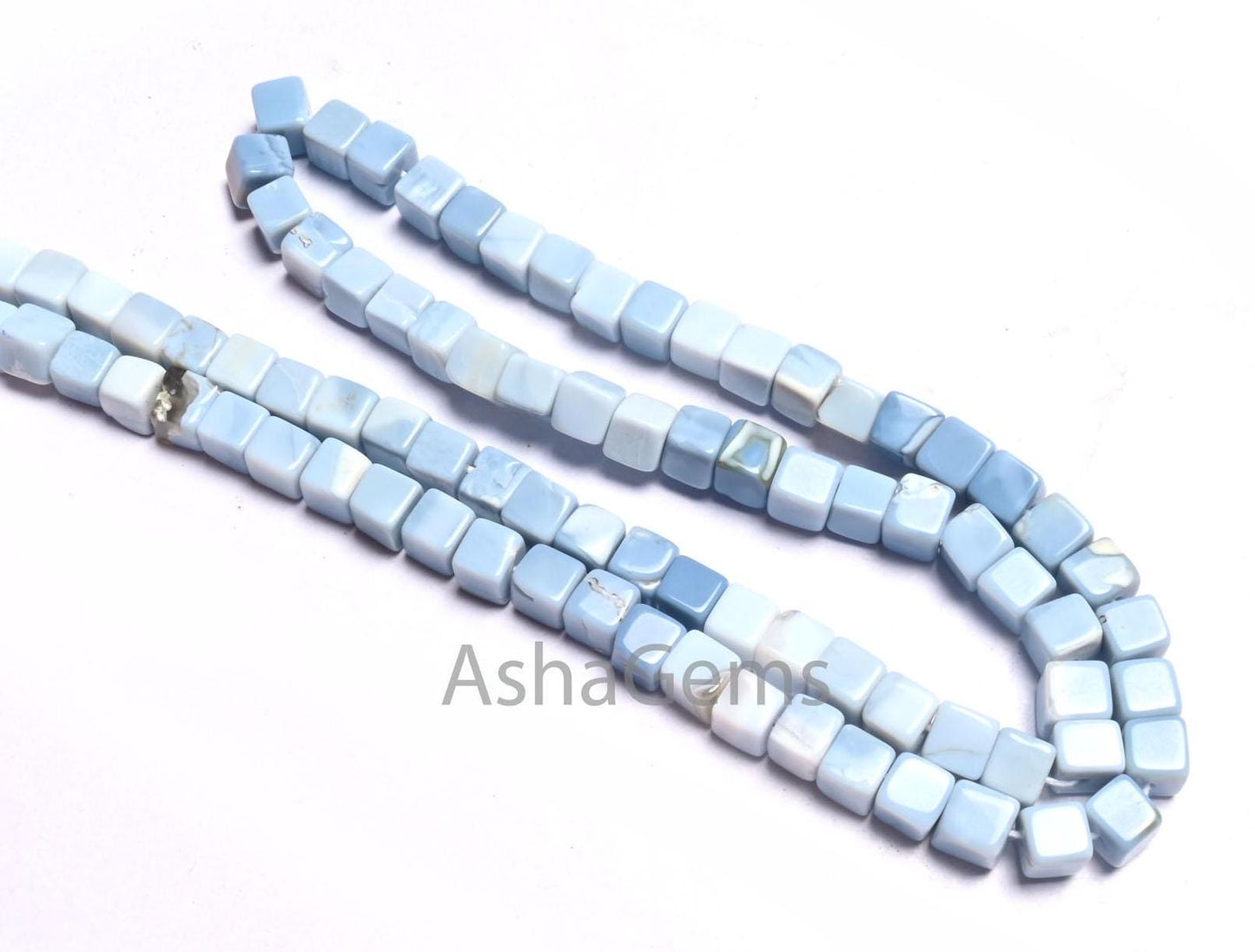 5 mm Blue Oregon Opal Smooth Box Shape Beads,8/16" Shaded Blue Opal Beads, Opal Plain 3D Cube Box Handmade Gemstone Beads Jewelry Craft Sale