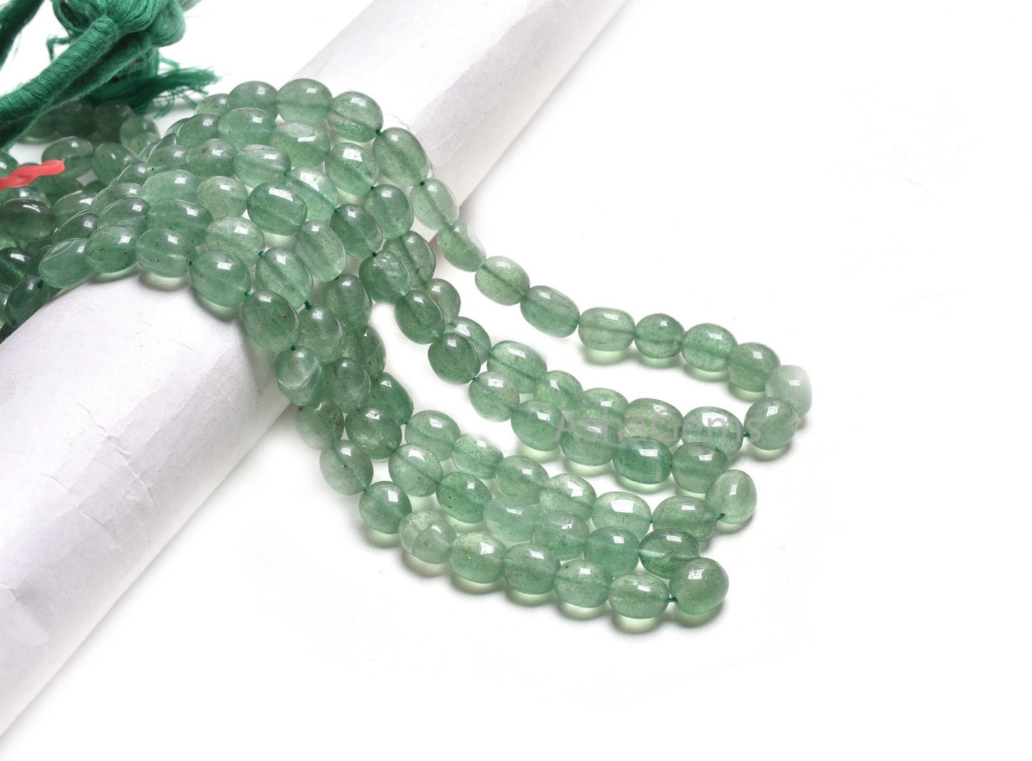Natural Green Strawberry Handmade Oval Shape Beads, Fine Strawberry Quartz Smooth Puff Oval Uneven Nugget Gemstone Bead Jewelry making Craft