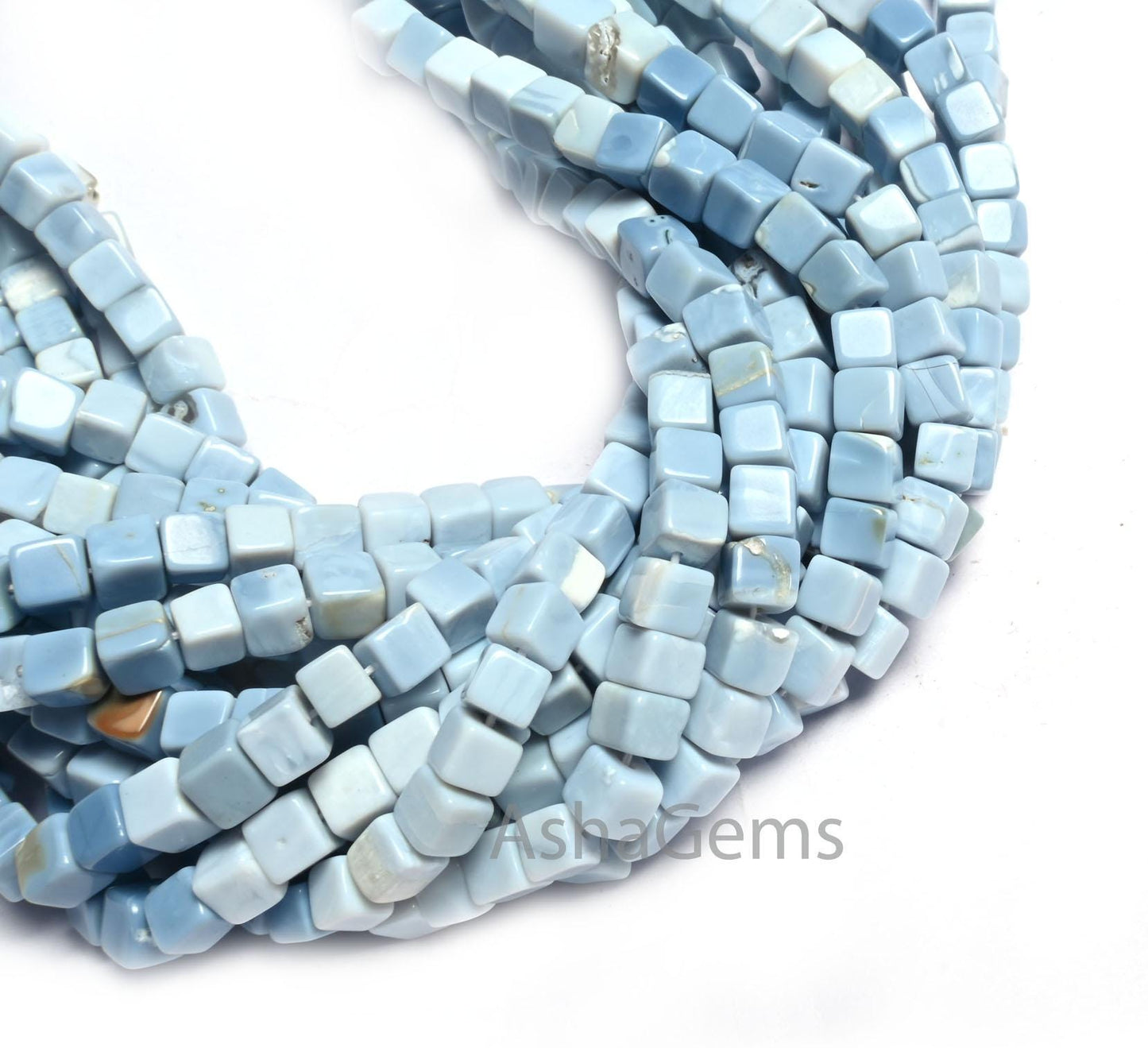 5 mm Blue Oregon Opal Smooth Box Shape Beads,8/16" Shaded Blue Opal Beads, Opal Plain 3D Cube Box Handmade Gemstone Beads Jewelry Craft Sale