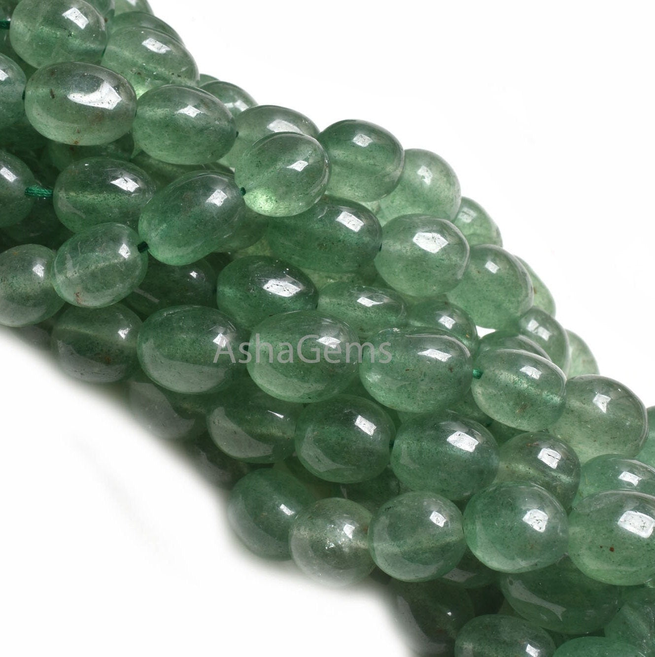 Natural Green Strawberry Handmade Oval Shape Beads, Fine Strawberry Quartz Smooth Puff Oval Uneven Nugget Gemstone Bead Jewelry making Craft