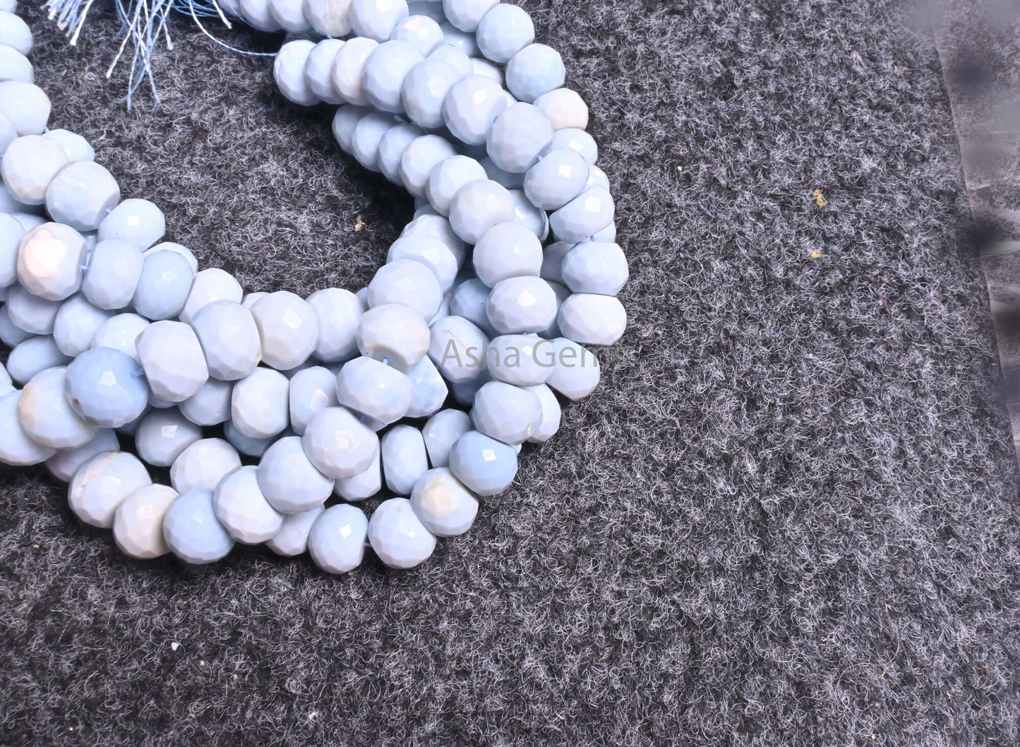 Fine Blue Oregon Opal Faceted Rondelle Gemstone Beads,8" Strand Light Blue Opal Indian Machine Cut Beads, Opal Beads Jewelry Handicraft SALE