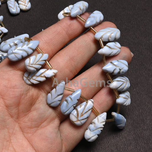 Beautiful Blue Oregon Opal Carving Pear Shape Gemstone Beads,8.5" Blue Opal Teardrop Handmade Carved Opal Beads Jewelry Makings Crafts SALE