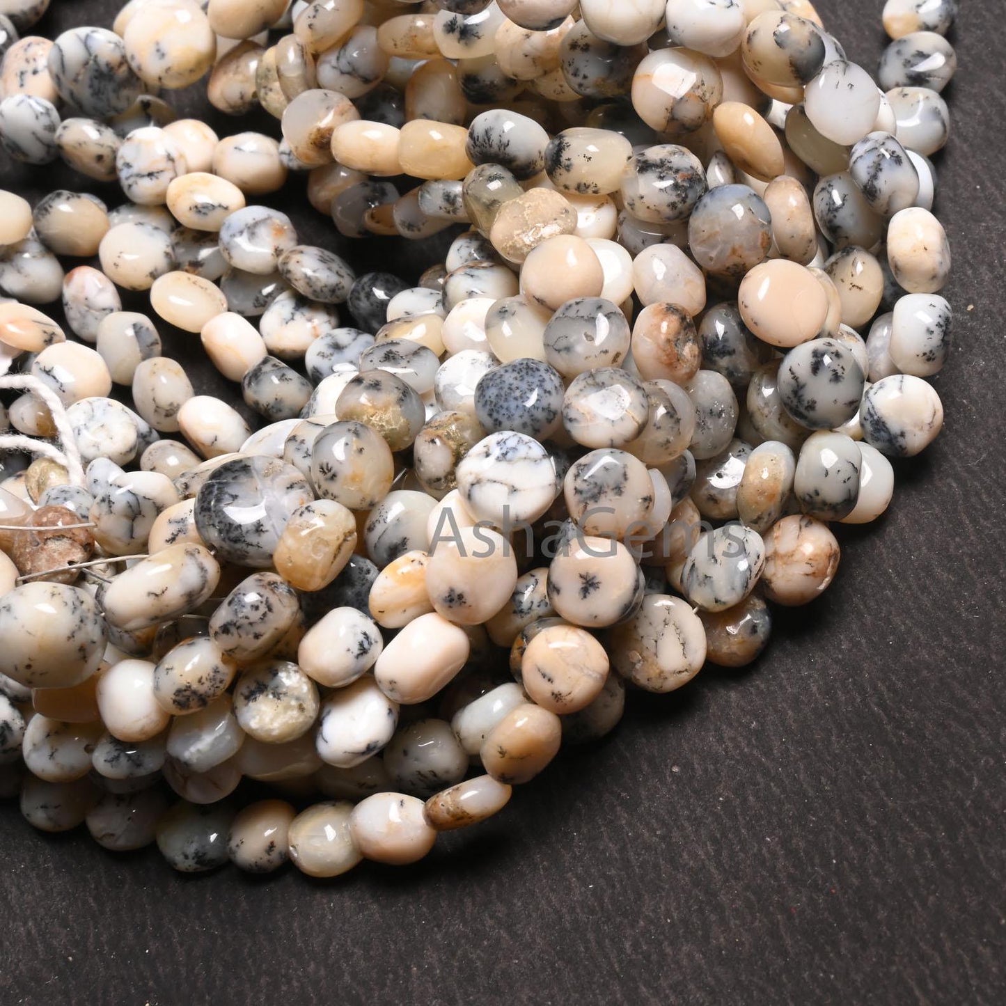 Natural Dendrite Opal Smooth Coin Shape handmade Beads,14" Fine Dendritic Opal Plain Coin Gemstone Straight Drill Opal Beads Jewelry Crafts