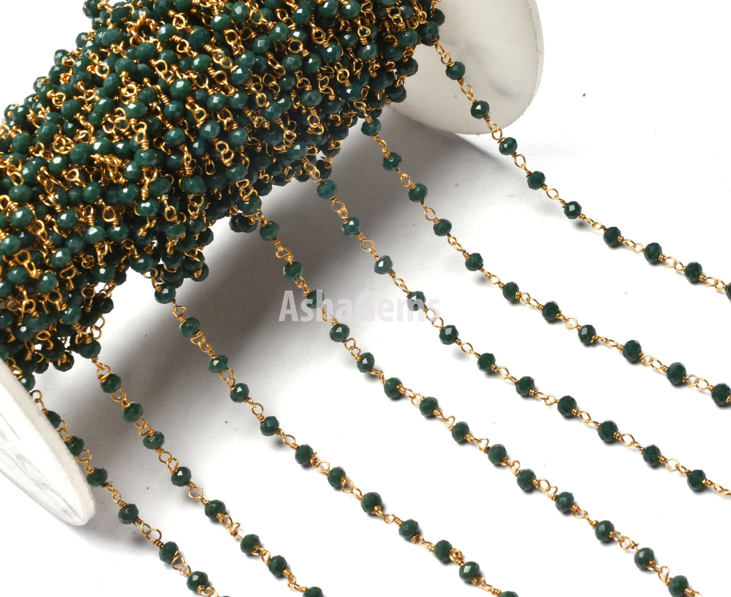 SALE 1,3,5,10,25,50Ft Green Emerald Hydro Faceted Rondelle Beaded Rosary Chain,Black Metal,Gold Plated Wire,Jewelry Making,Gunmetal,3-3.5 mm