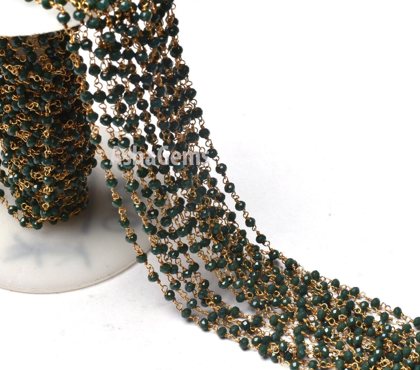 SALE 1,3,5,10,25,50Ft Green Emerald Hydro Faceted Rondelle Beaded Rosary Chain,Black Metal,Gold Plated Wire,Jewelry Making,Gunmetal,3-3.5 mm