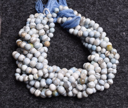 Beautiful Light Blue Boulder Opal Smooth Round Shape Beads,13" Strand Blue Opal Beads, Boulder Opal Plain Round Ball Bead Opal Gemstone Bead
