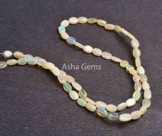 Natural Welo Fire Ethiopian Opal Smooth Oval Shape Beads, Flashy Yellow Ethiopian Opal Handmade Gemstone Oval Beads, Ethiopian Bead Jewelry